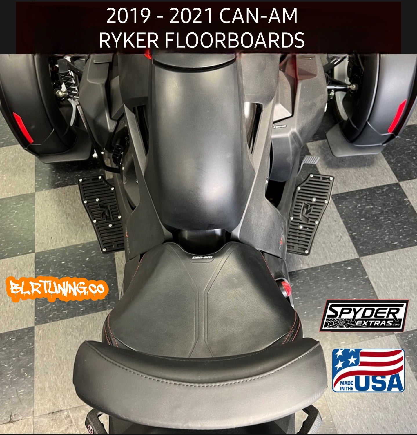 CAN-AM RYKER 2019 TO 2021 FULL SIZE BOLT ON DRIVER FLOORBOARDS IN BLACK OR SILVER