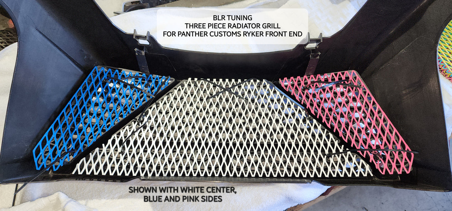 THREE PIECE RADIATOR PROTECTIVE GRILL FOR PANTHER CUSTOMS RYKER FRONT END