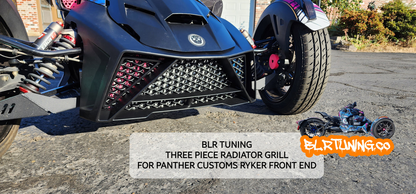 THREE PIECE RADIATOR PROTECTIVE GRILL FOR PANTHER CUSTOMS RYKER FRONT END