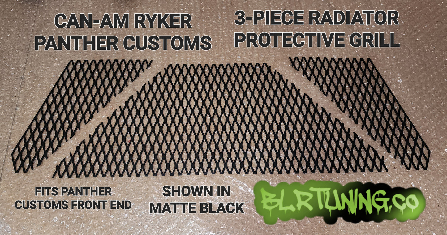 THREE PIECE RADIATOR PROTECTIVE GRILL FOR PANTHER CUSTOMS RYKER FRONT END