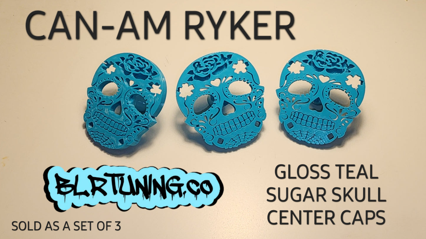 Tapas centrales de rueda Sugar Skull para Can-Am Ryker se adaptan a todos los modelos