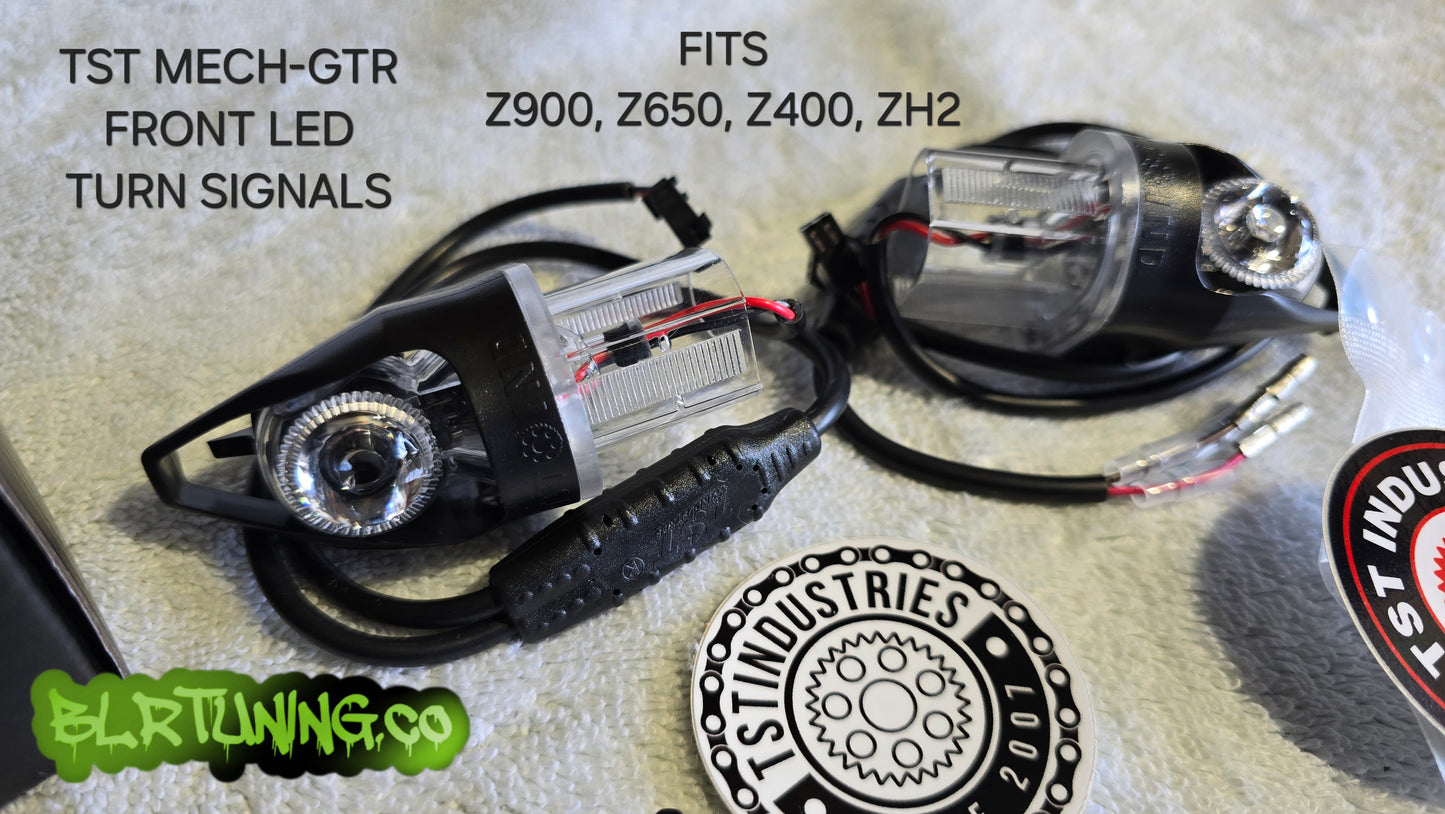 TST INDUSTRIES MECH-GTR FRONT LED TURN SIGNALS FOR KAWASAKI Z900 - Z650 - Z400 - ZH2