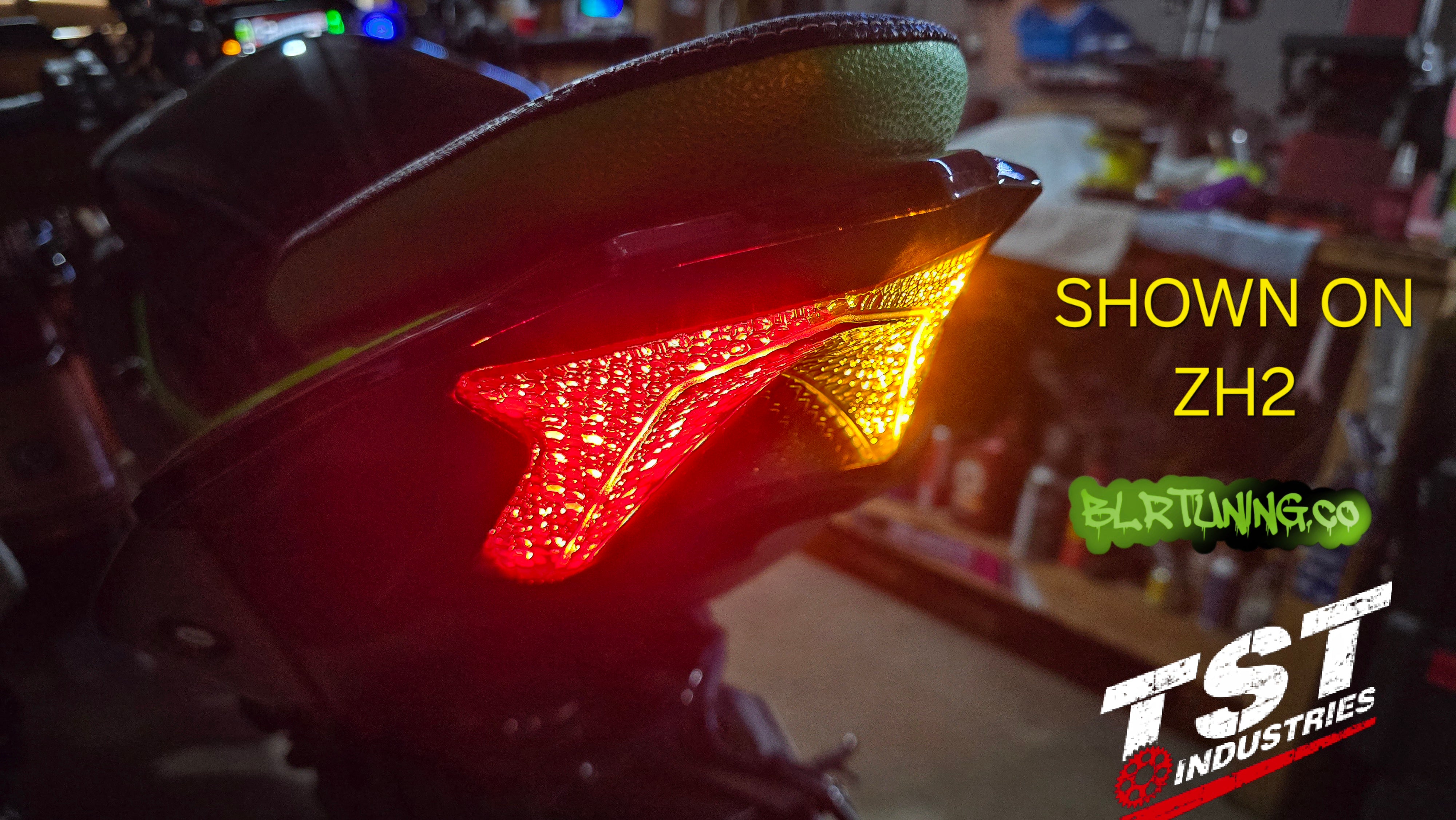 TST INDUSTRIES PROGRAMMABLE AND SEQUENTIAL LED INTEGRATED SMOKED TAIL LIGHT  FOR KAWASAKI ZH2 AND Z H2 SE 2020+