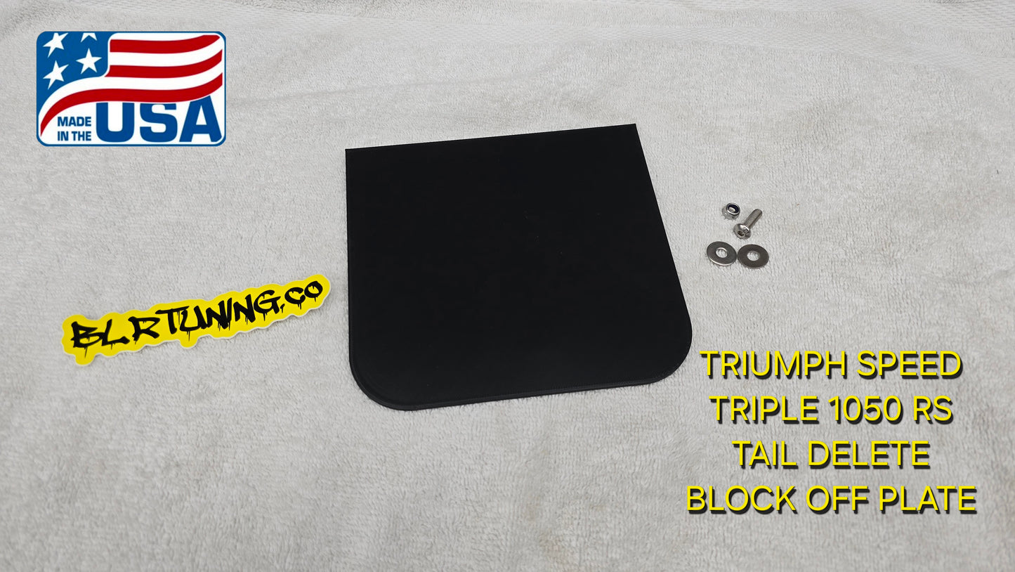 TRIUMPH SPEED TRIPLE 1050 RS TAIL DELETE BLOCK OFF PLATE 2016 TO 2020