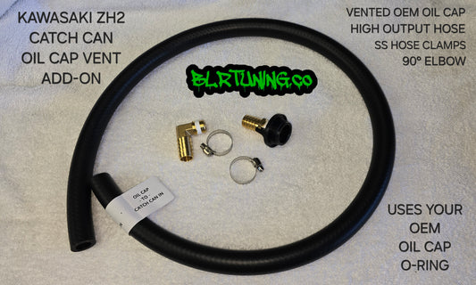 KAWASAKI Z H2 CATCH CAN ADD ON CRANK CASE OIL CAP VENT KIT - ADD-ON KIT ONLY FOR OUR 3 PORT CATCH CAN