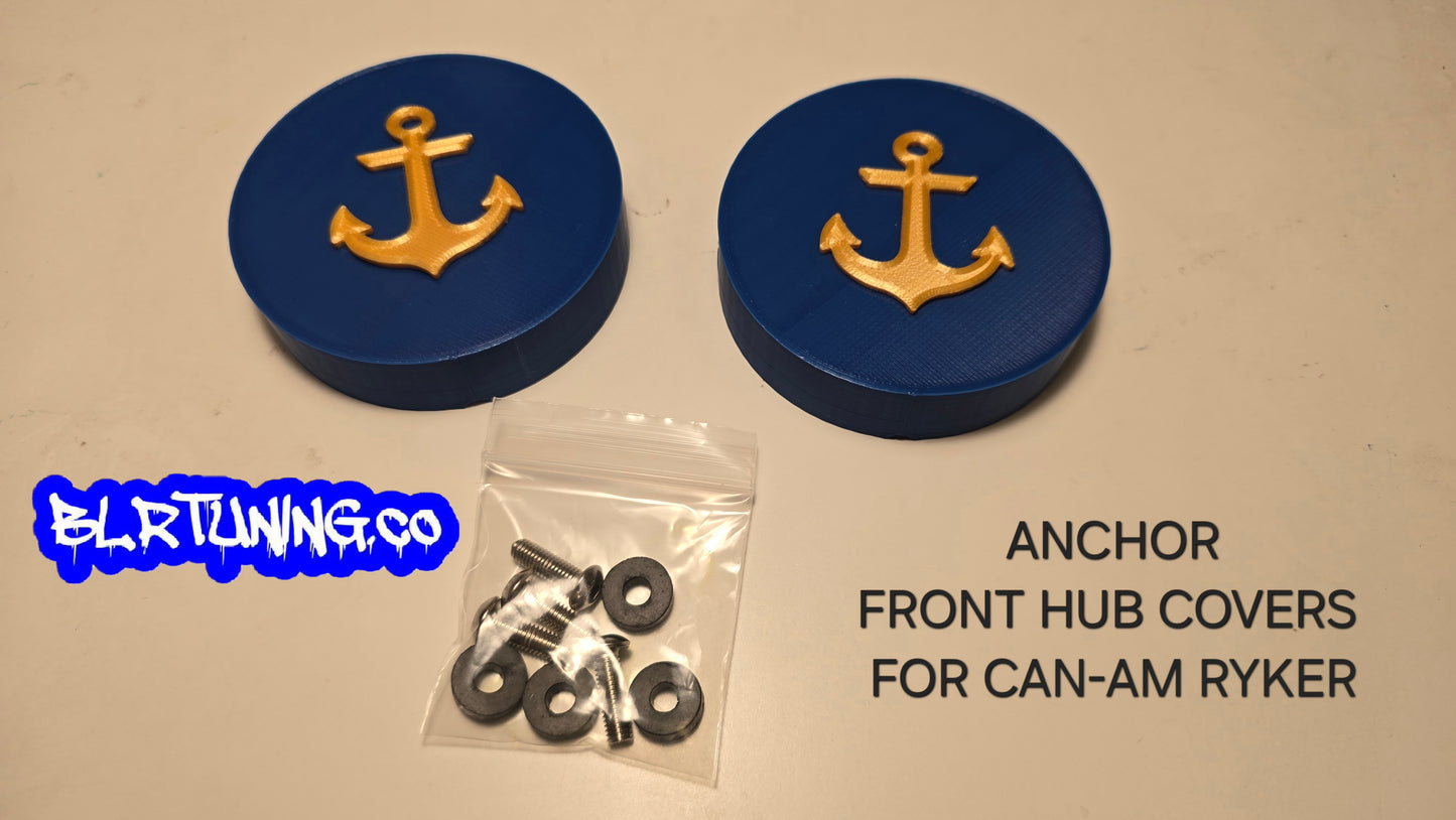 ANCHOR FRONT HUB COVERS FOR CAN-AM RYKER SOLD AS A SET OF 2