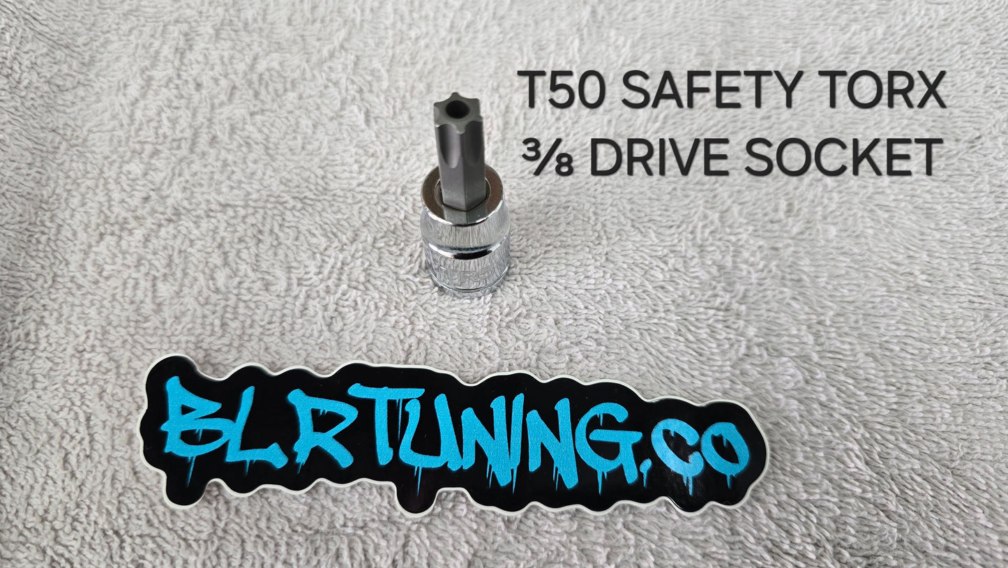 T50 SAFTEY TORX BIT 3/8 DRIVE SOCKET HEAVY DUTY T50S TR50 TT50