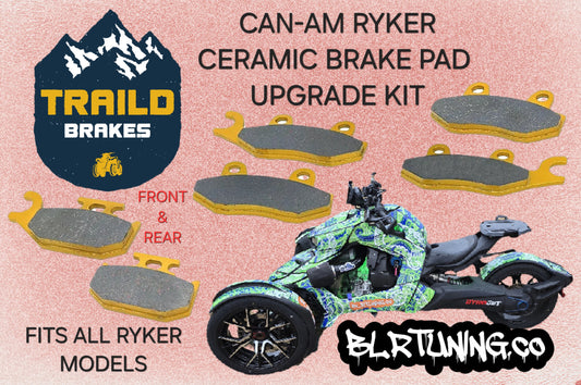 CAN-AM RYKER TRAILD BRAKES CERAMIC HIGH PERFORMANCE BRAKE PADS FRONT AND REAR - FITS 19-24 900 600 RALLY SPORT