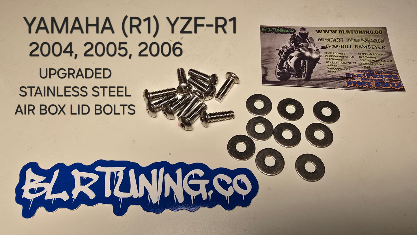 YAMAHA R1 YZF-R1 AIR BOX LID STAINLESS STEEL REPLACEMENT BOLT KIT FOR 04 - 05 - 06