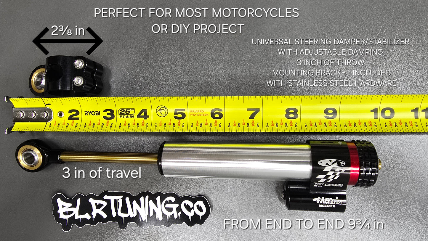 STEERING DAMPER STABILIZER UNIVERSAL 9 INCH FOR DIY PROJECTS WILL WORK FOR MOST MOTORCYCLES READ PRODUCT DESCRIPTION