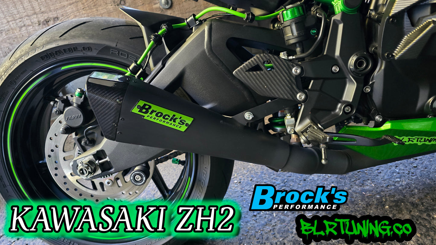 KAWASAKI ZH2 20 - 25 BROCKS PERFORMANCE FULL SYSTEM PENTA-CARBON BLACK CERAMIC COATED EXHAUST