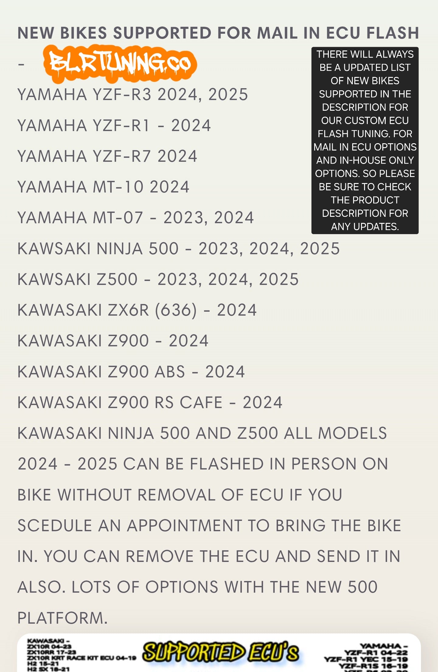 ECU FLASH TUNING FOR HONDA YAMAHA KAWASAKI