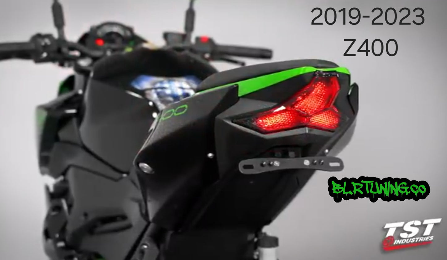 KAWASAKI Z400 AND NINJA 400 18 - 23 INTEGRATED SMOKE BLACK TAIL LIGHT BY TST INDUSTRIES