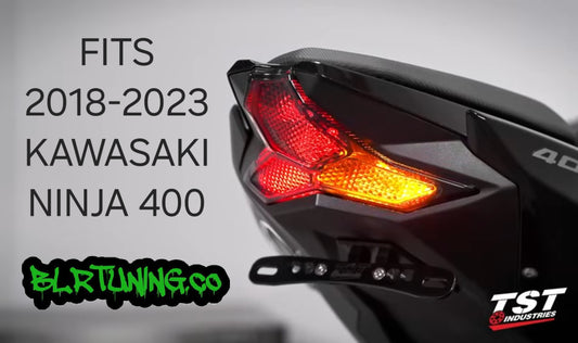 KAWASAKI Z400 AND NINJA 400 18 - 23 INTEGRATED SMOKE BLACK TAIL LIGHT BY TST INDUSTRIES