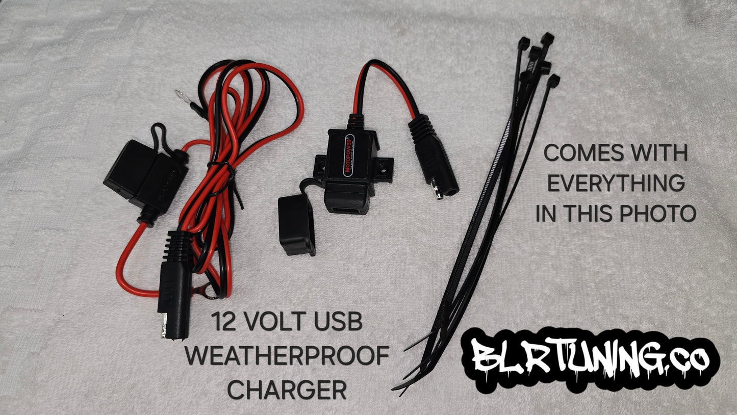 MOTOPOWER 12 VOLT STANDARD USB CHARGING SYSTEM FOR MOTORCYCLES WEATHERPROOF