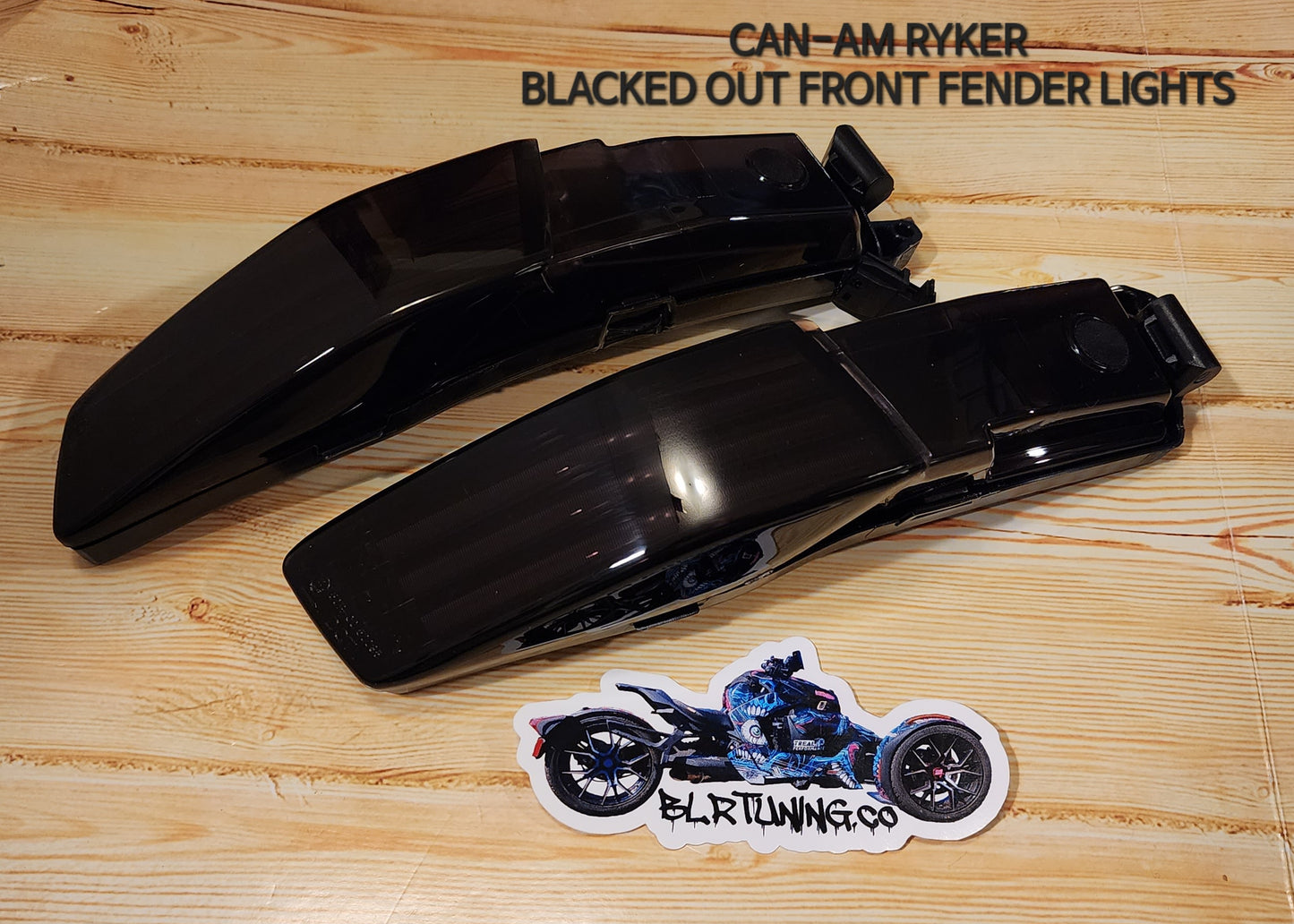 BLACKED OUT RYKER Front Fender Lights Fits All Years Fits All Models Plug And Play