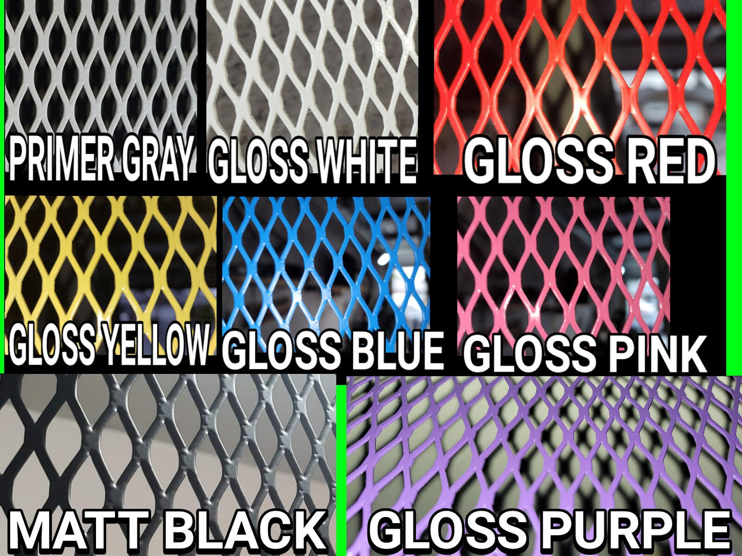 Available in .... primer Gray, gloss white, gloss red, gloss yellow, gloss blue, gloss pink, matte black, gloss purple